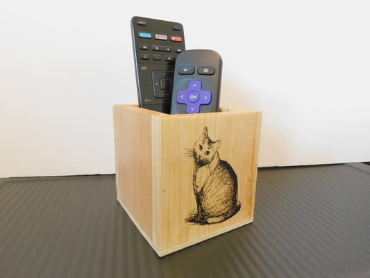 Cat Themed Wooden box Great For Holding Pet Treats